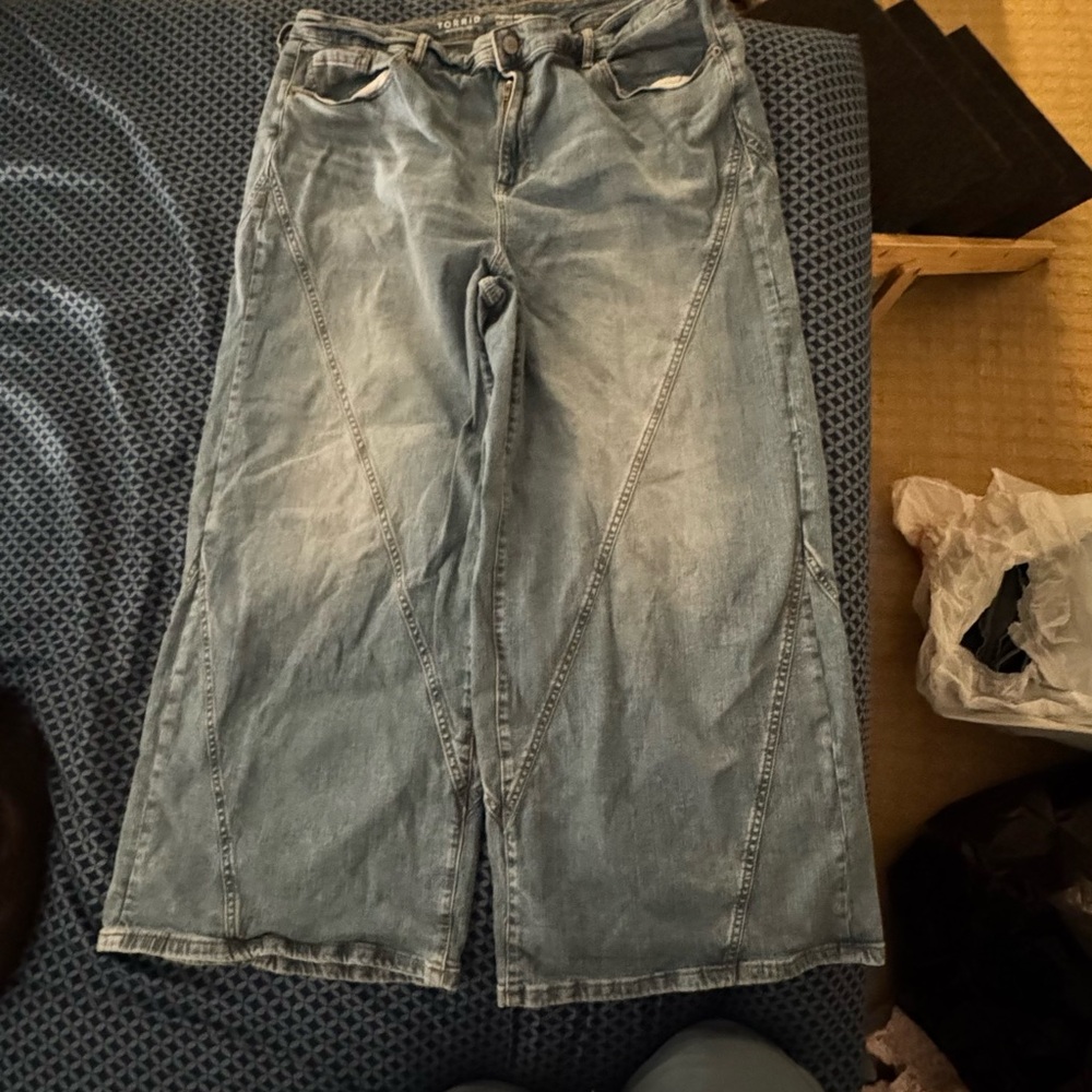 torrid Light Blue Wide-Leg Flare Jeans